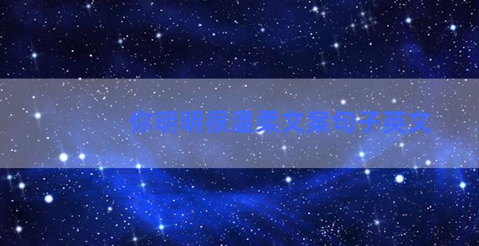 你明明很温柔文案句子英文